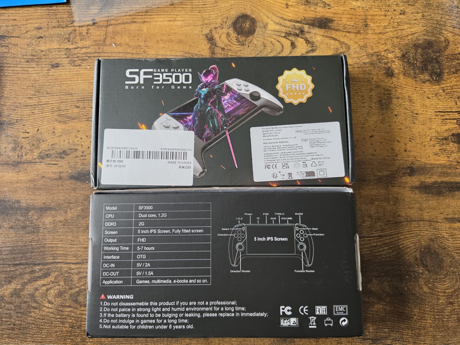 SF3500 Handheld Game Console 5″ IPS 1080p FHD USB-C OTG White