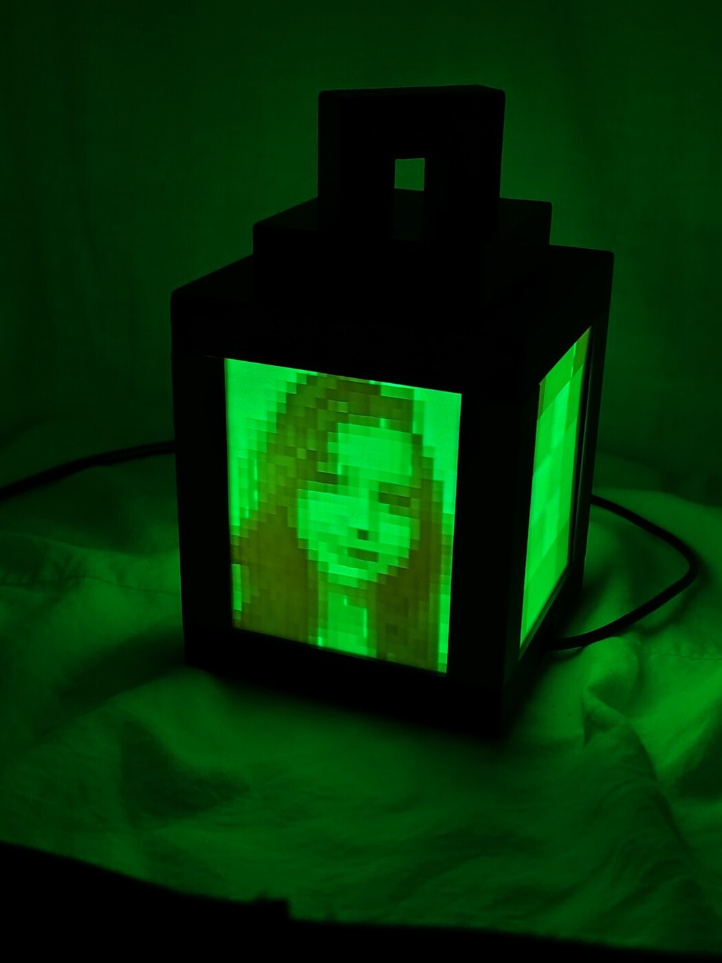 3D Pixel Custom Lantern Photo Multi-Color Minecrafts Game Night Light Lamp