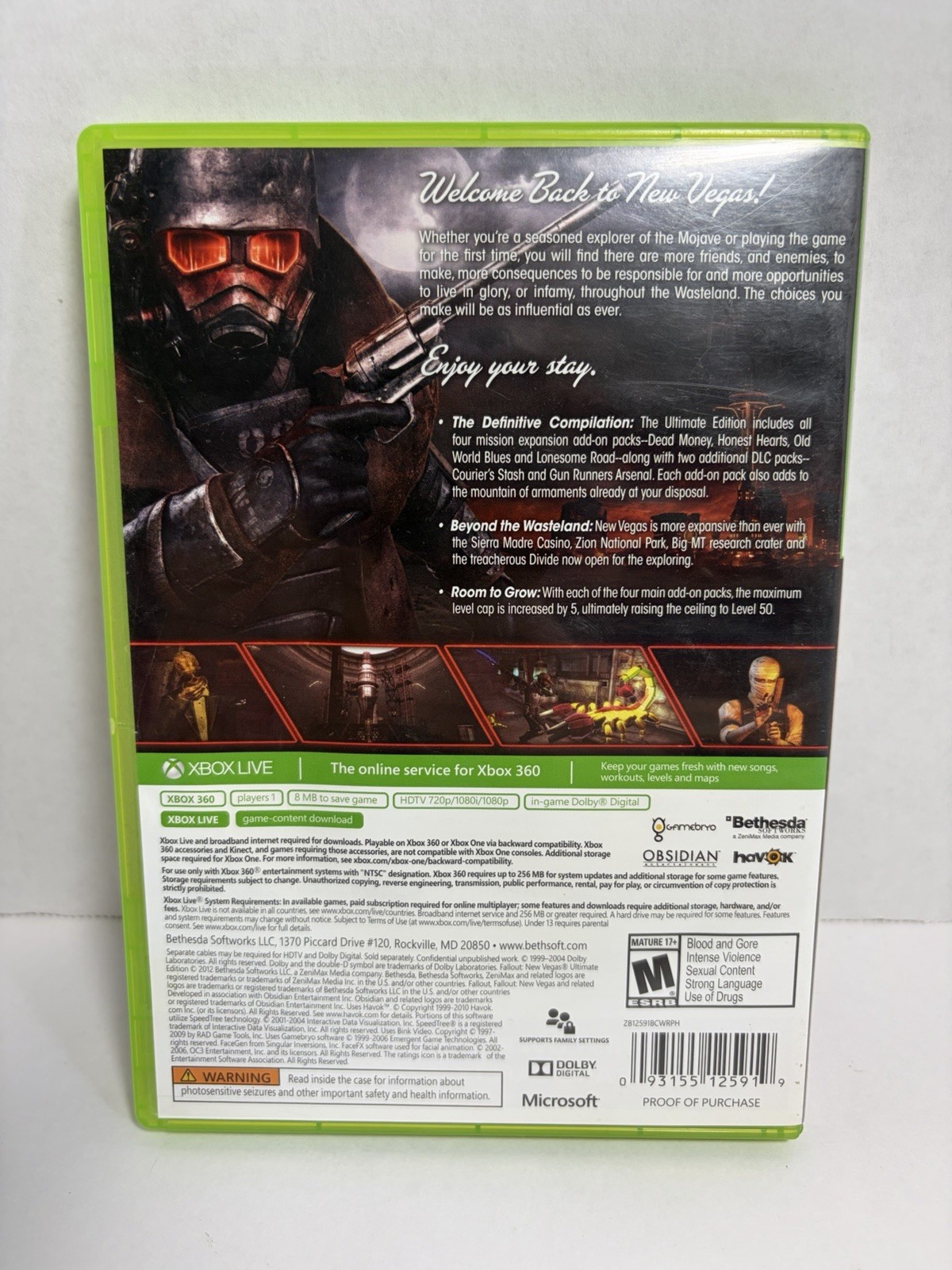 Fallout: New Vegas [Ultimate Edition] (Microsoft Xbox 360, 2012) 2 Discs Tested