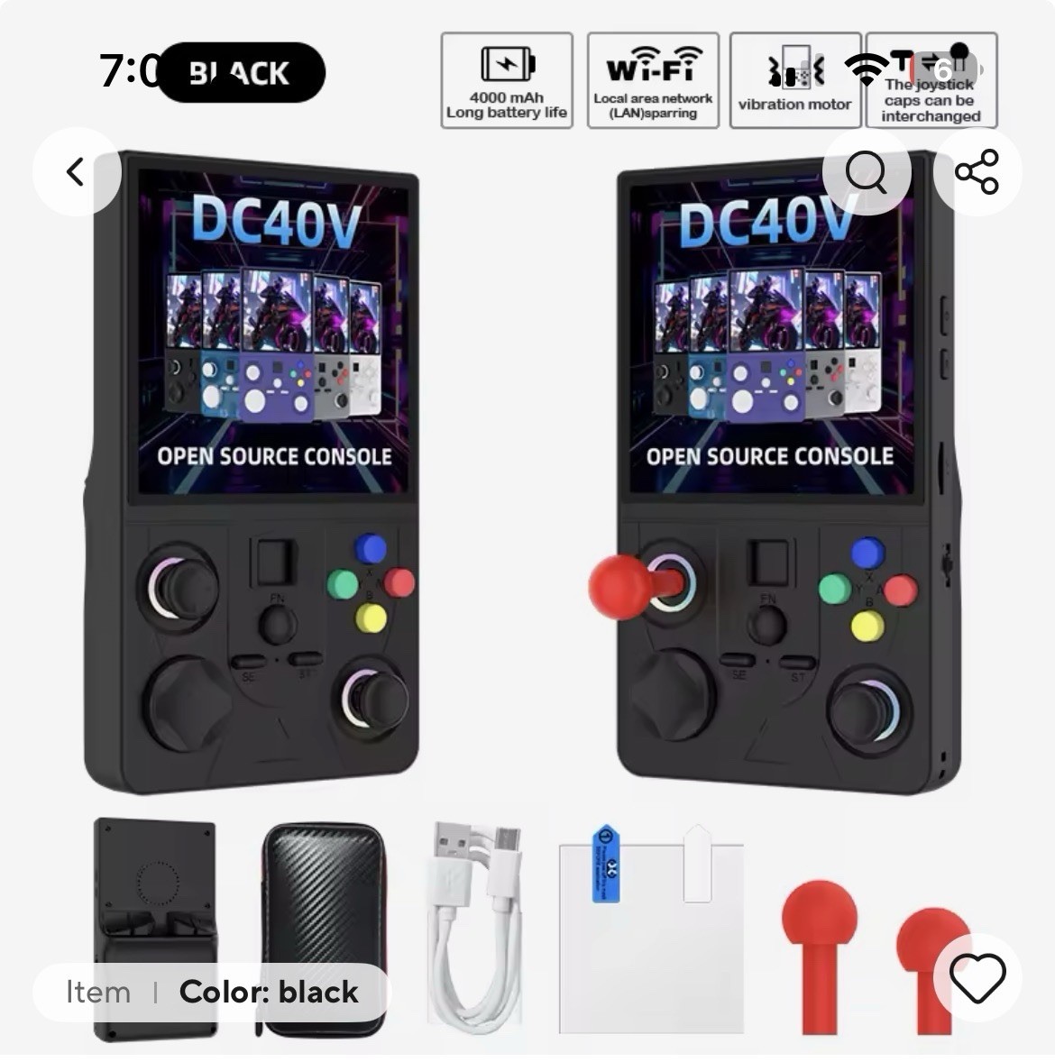 DC40V Handheld Game Console – 4.0 Inch Gaming Console 64GB