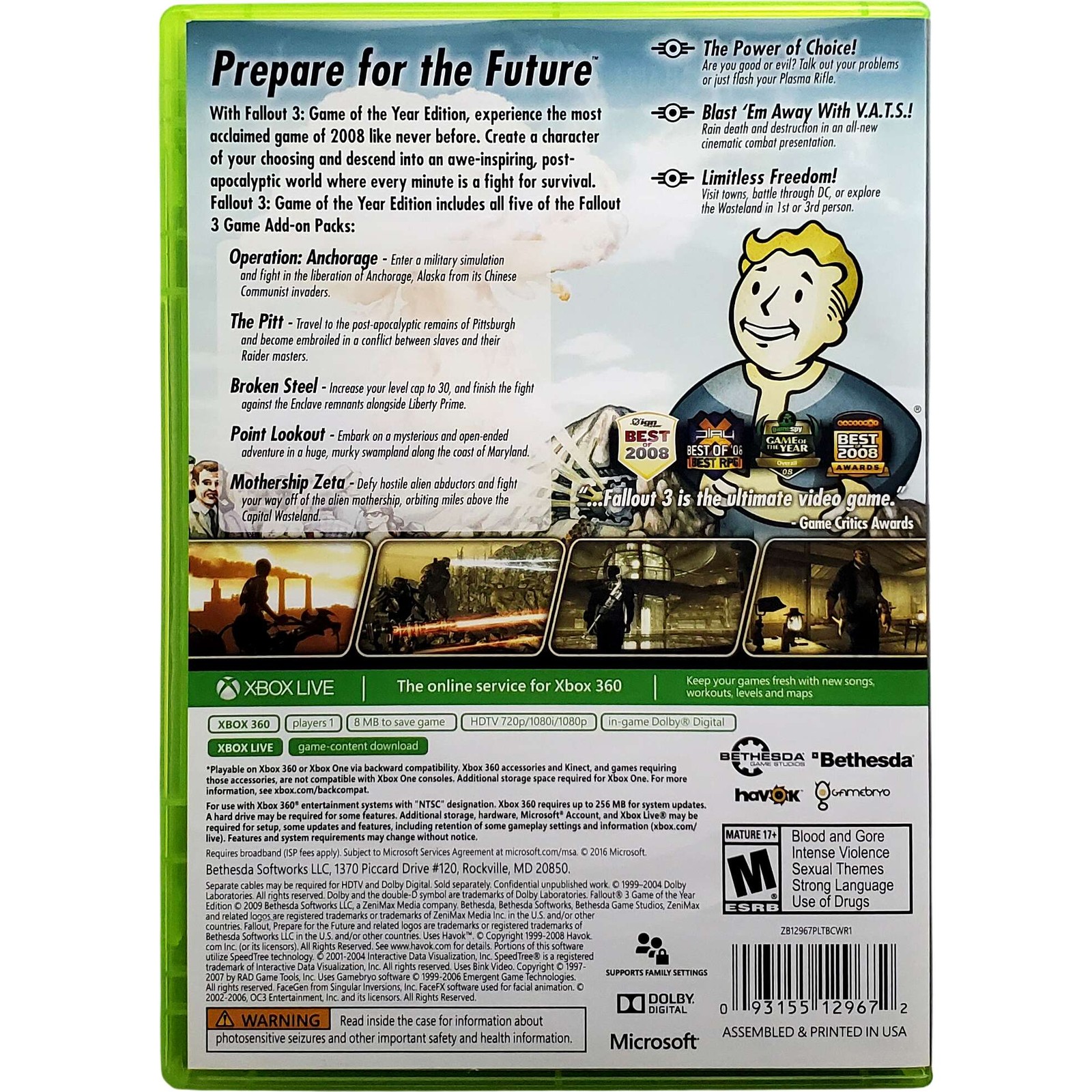 Fallout 3 Game Of The Year Edition – Microsoft Xbox One Tested 1Y Guarantee