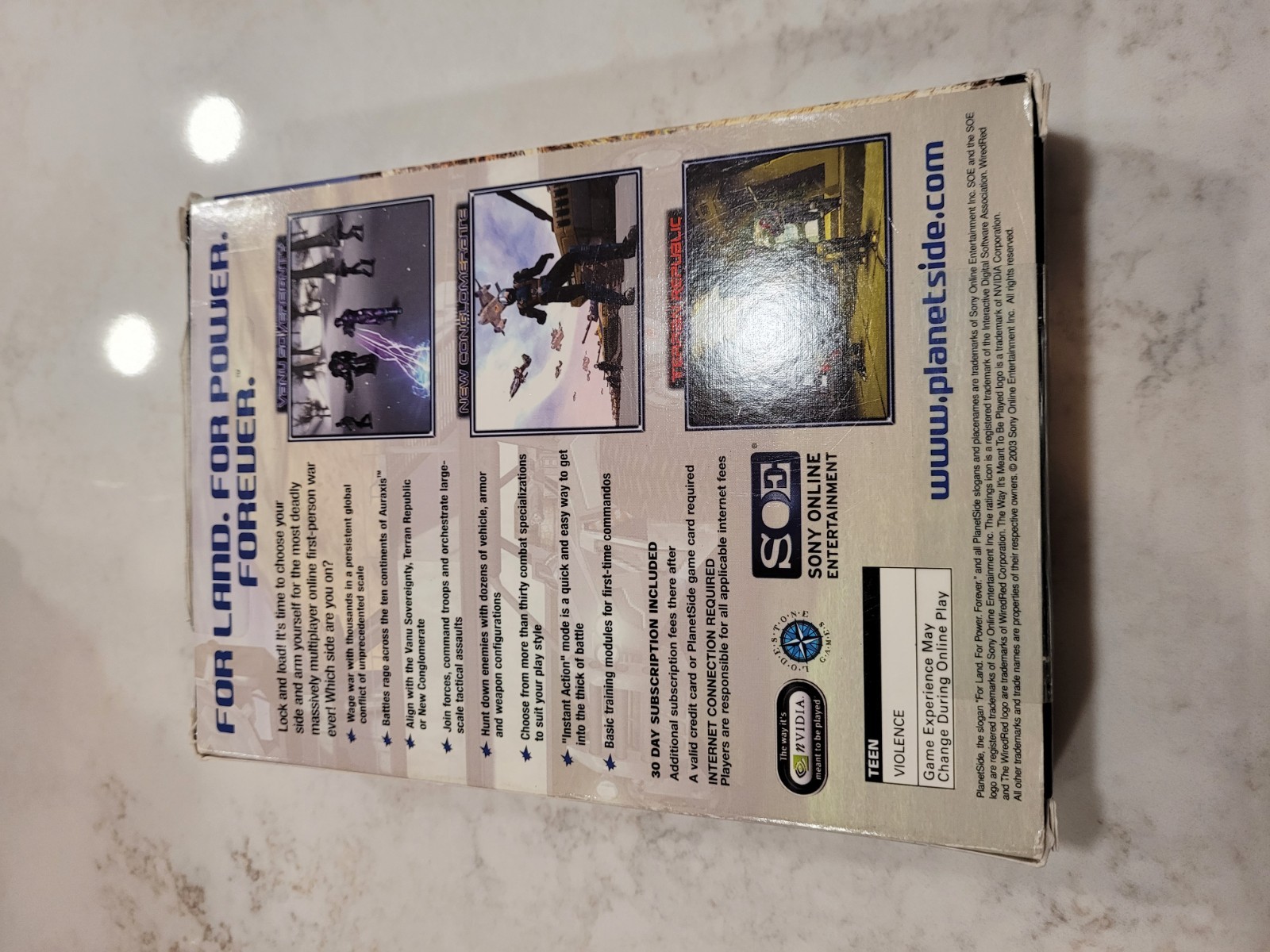 Vintage Sony Online Entertainment PlanetSide PC Game CD-ROM 2003 Complete