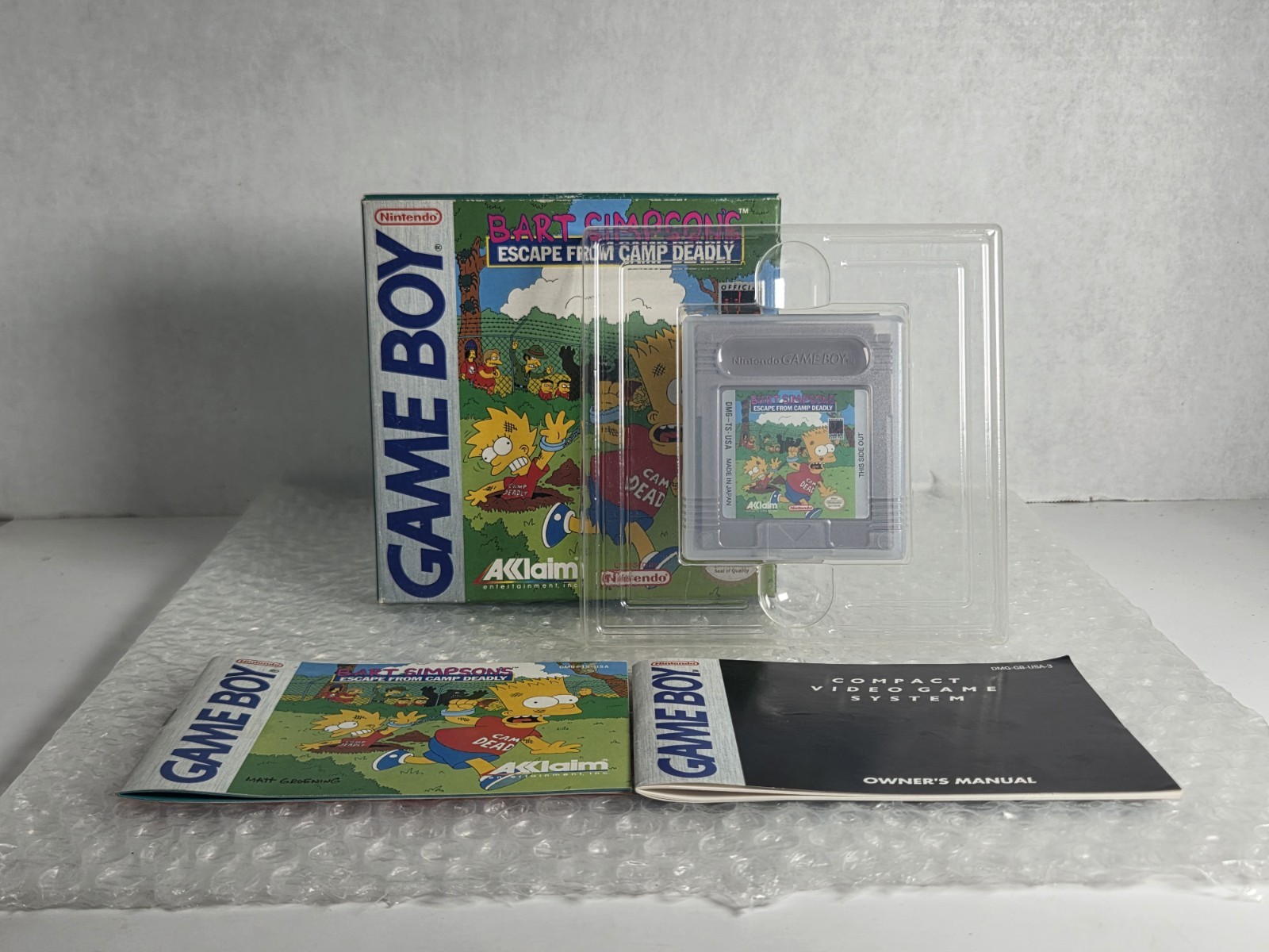 Bart Simpson’s Escape From Camp Deadly Nintendo Game Boy Complete CIB Tested Akl