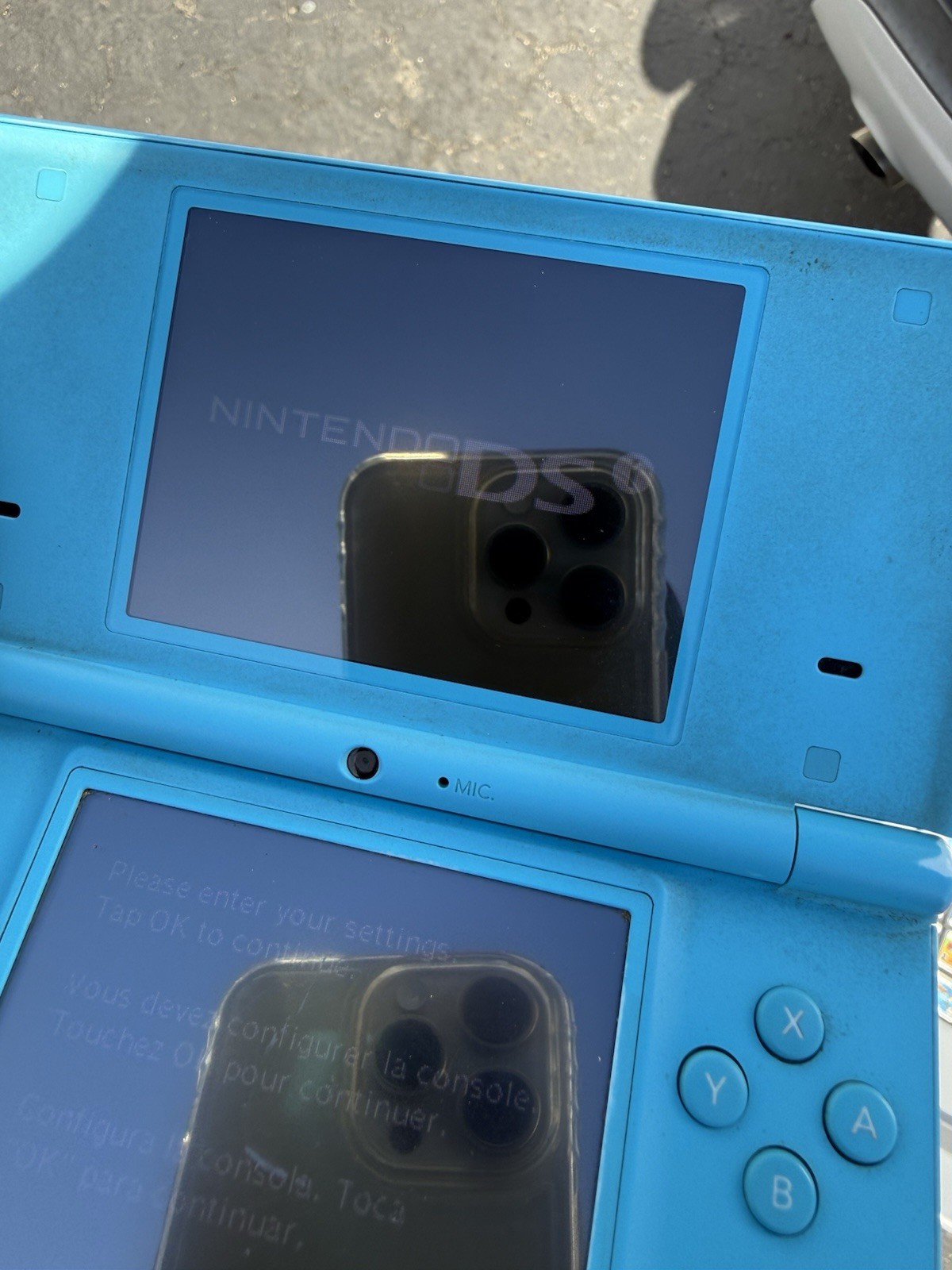 Nintendo DSi Lite Blue Console + Game Cartridge Lot (Mario, Star Wars, Batman)