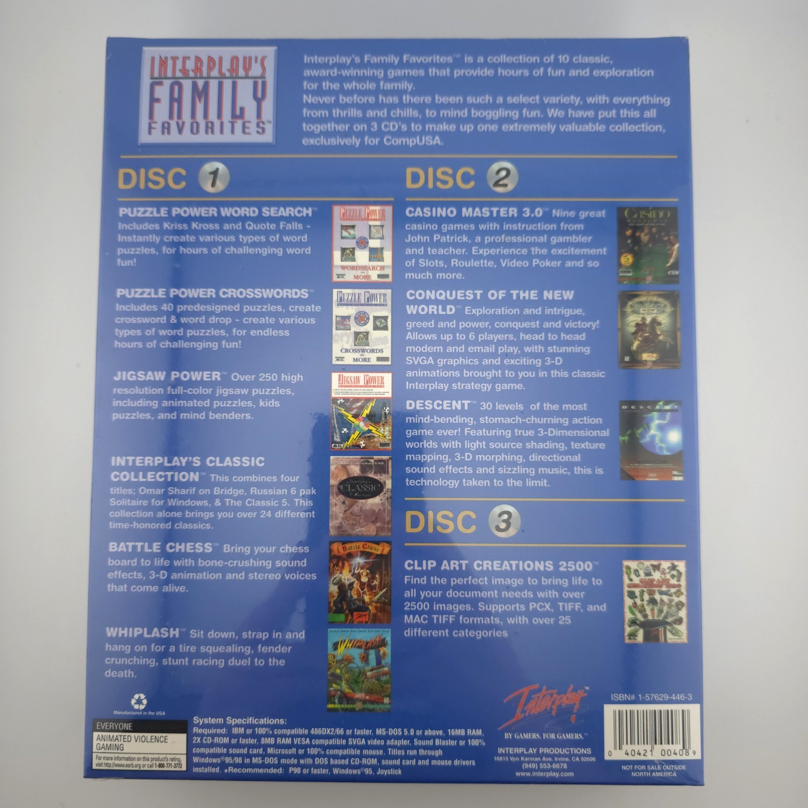 Interplay’s Family Favorites: Hours of Family Fun!, 1998, Big Box, New & Sealed