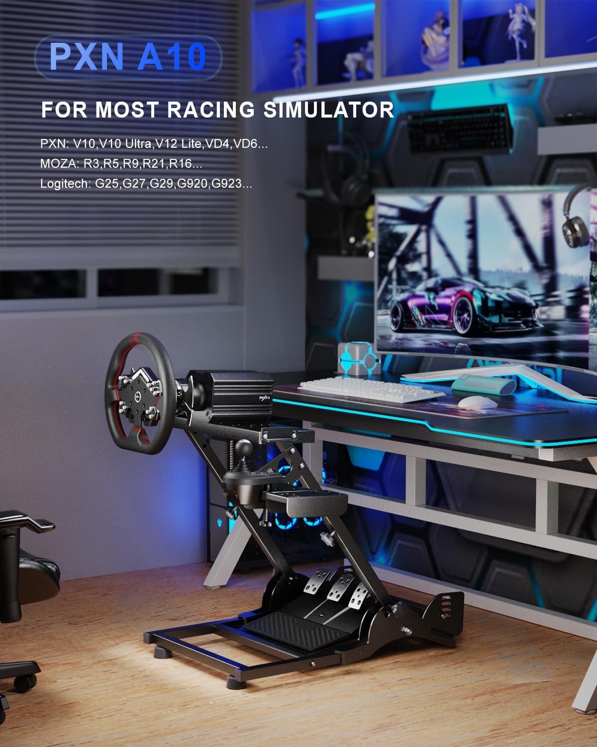 Steering Wheel Stand – A10 Foldable&Adjustable Racing Wheel Stand