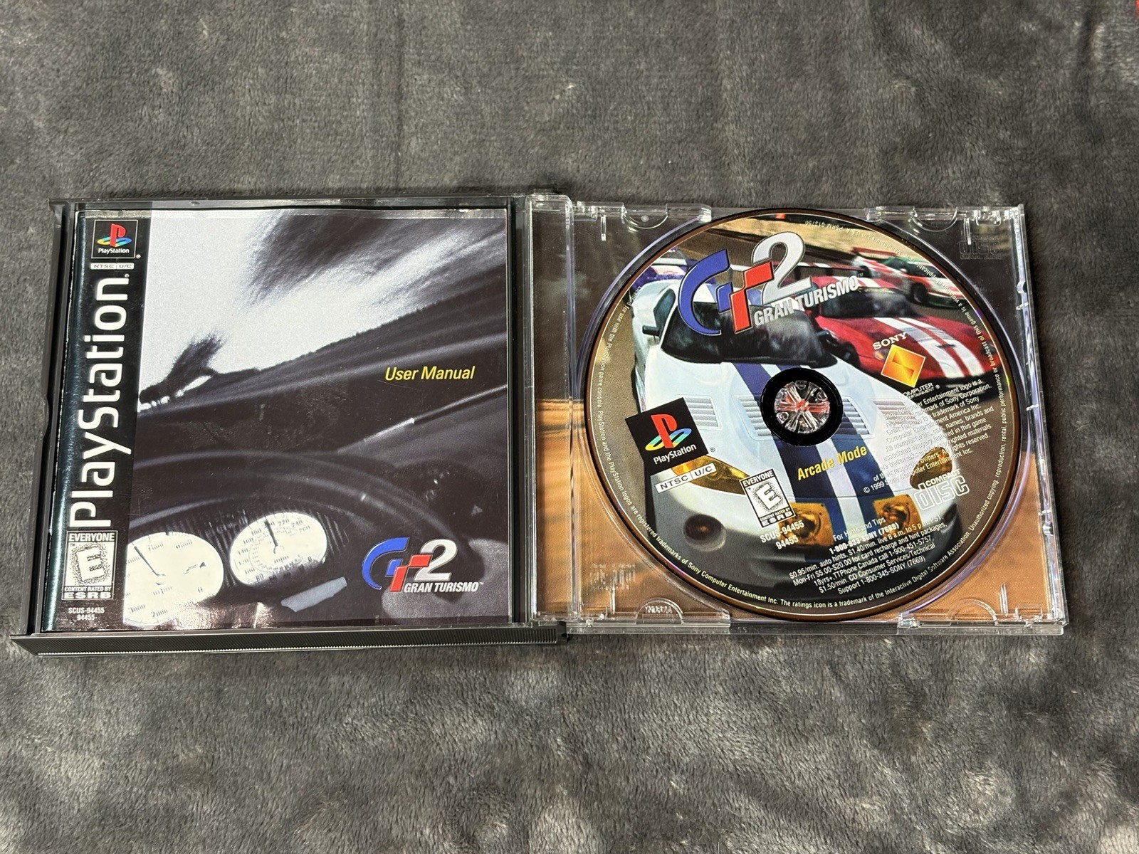 Gran Turismo 2 Sony PlayStation PS1 Game Complete w/ Case & Manual Tested