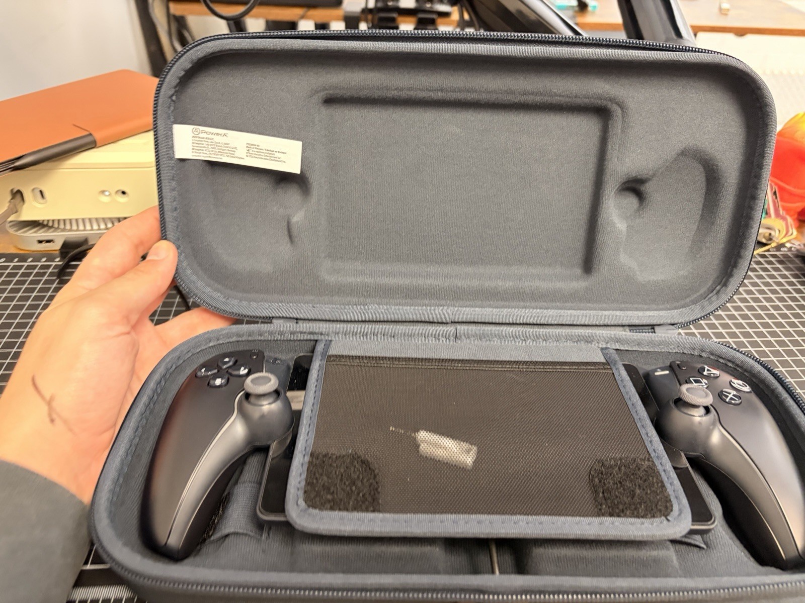 PlayStation Portal Remote Player w/ Hard Shell Carrying Case, Black/Blue