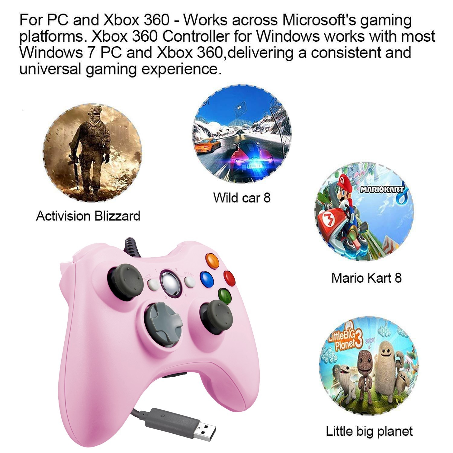 Gamepad Microsoft Xbox 360 Wired Controller Joystick Controller PC Windows USB