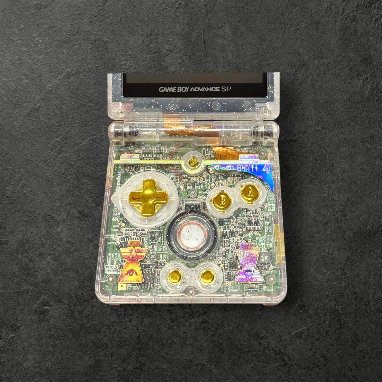 Nintendo GBA SP Game Boy Advance SP Pokémon Ancient Rayquaza Custom Mod