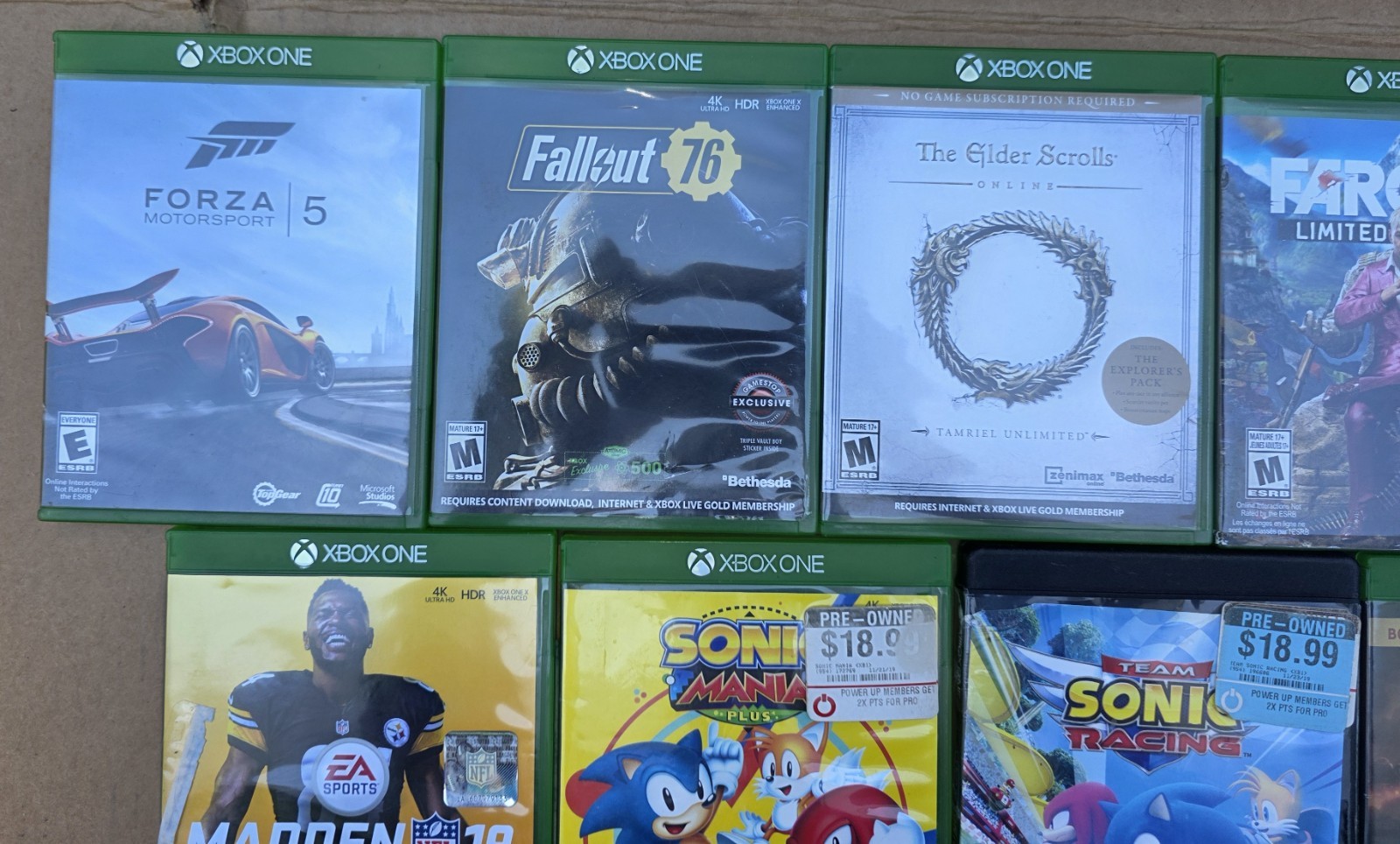 Xbox One Game Lot 14 Bundle GTA V Premium Sonic Mania Plus Forza 5 Watch Dogs 2