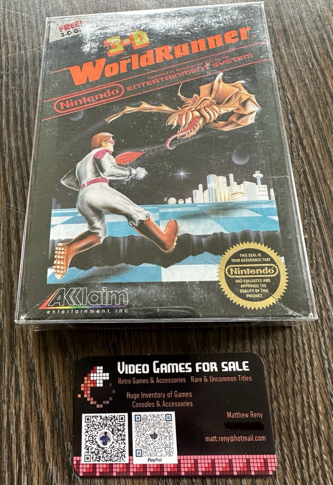 3-D WorldRunner Complete in Box CIB Hangtab FIRST PRINT Nintendo NES 1987 RARE🔥