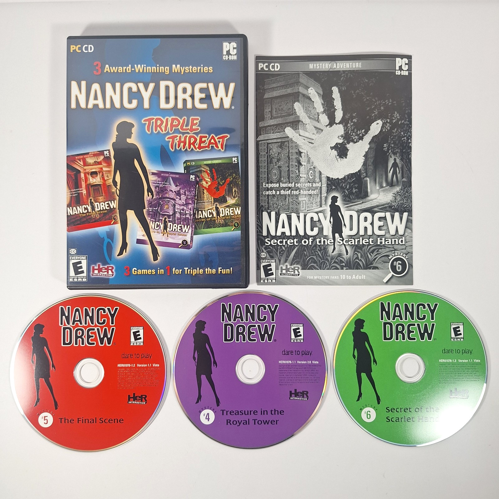 Nancy Drew PC Games Lot Collector’s Edition Tin, Triple Threat 1 and 2, Ultimate