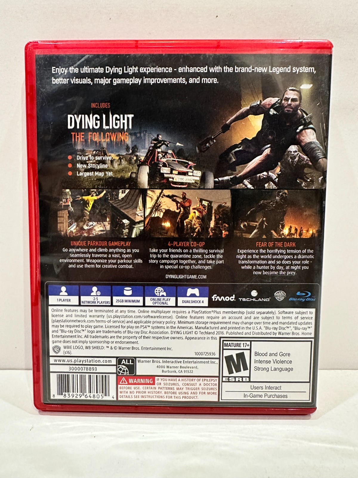 Dying Light: The Following Enhanced Edition (Sony PlayStation 4,2016) PS4 TESTED