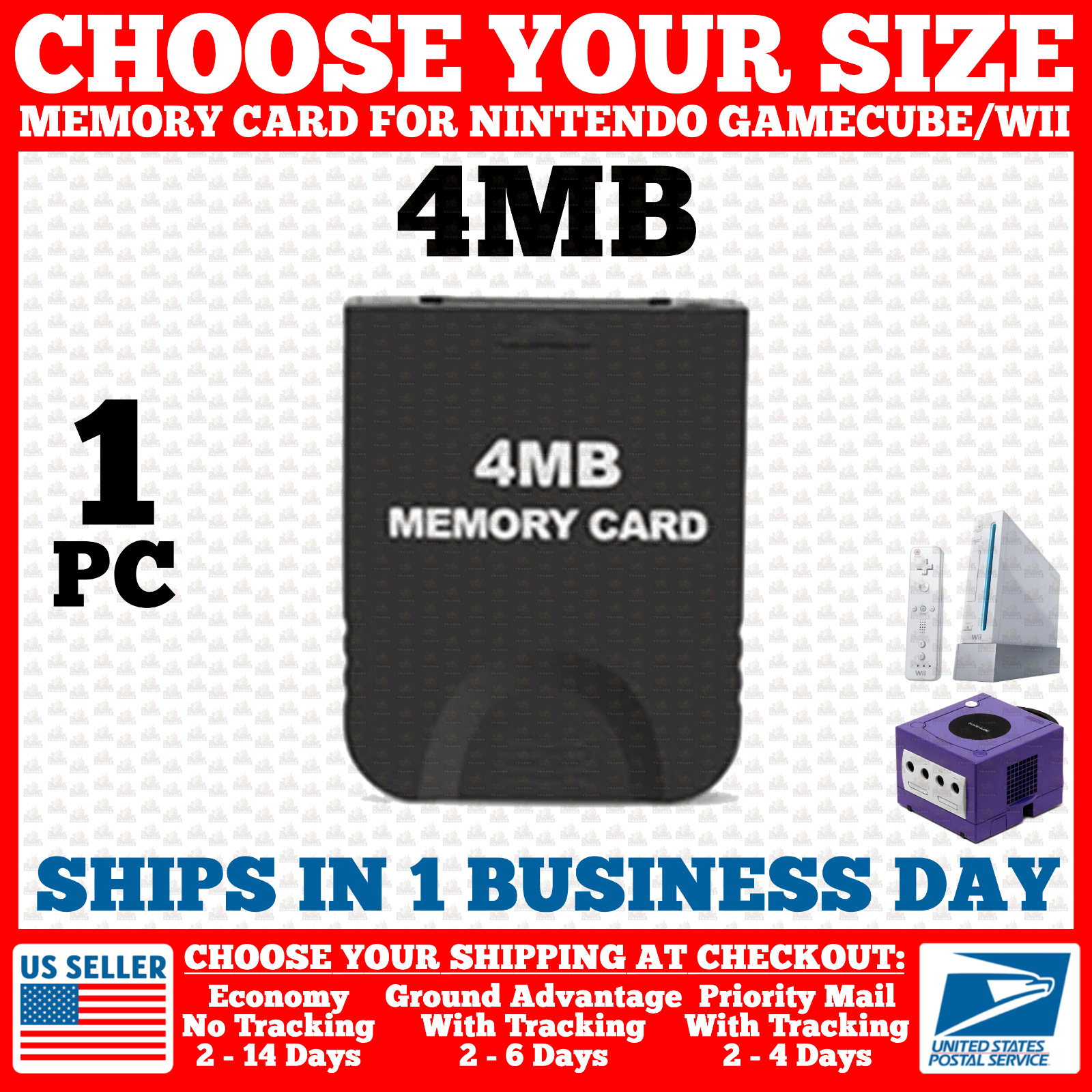 4/16/32/64/128/256/512/1024 MB Memory Card Stick for Nintendo Wii GameCube NGC