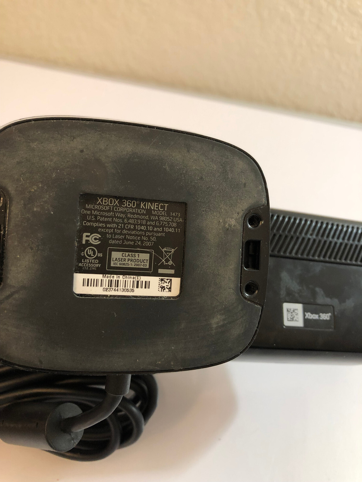 Microsoft Kinect Sensor Bar for Xbox 360 1414 with AC Power Adapter 1429 Tested
