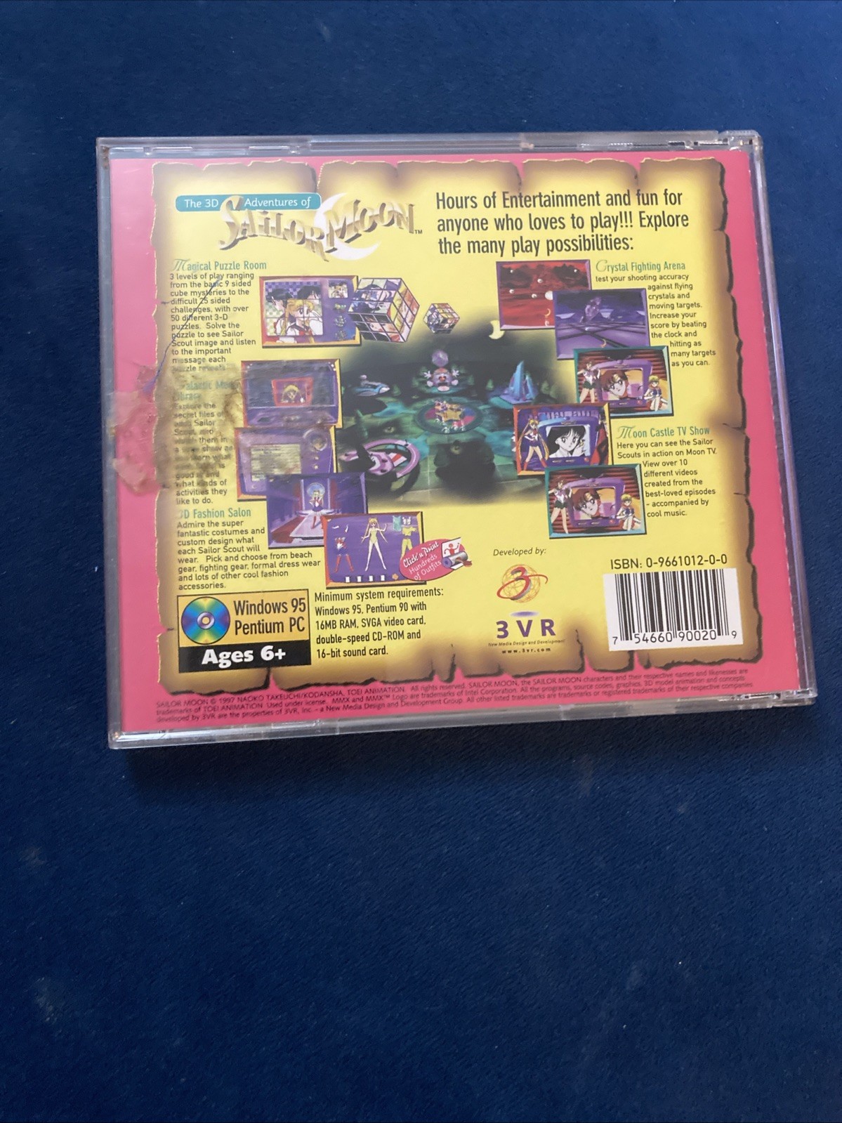 The 3D Adventures of Sailor Moon 1997 CD ROM video game PC vintage
