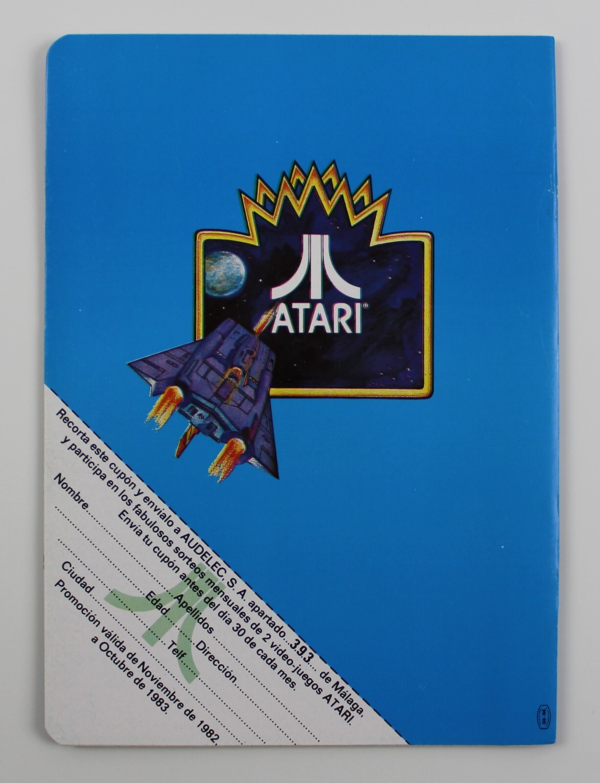 1982 ATARI SLOT RACER School Notebook 8.5″ x 6″ Spain Vintage Unused VERY RARE