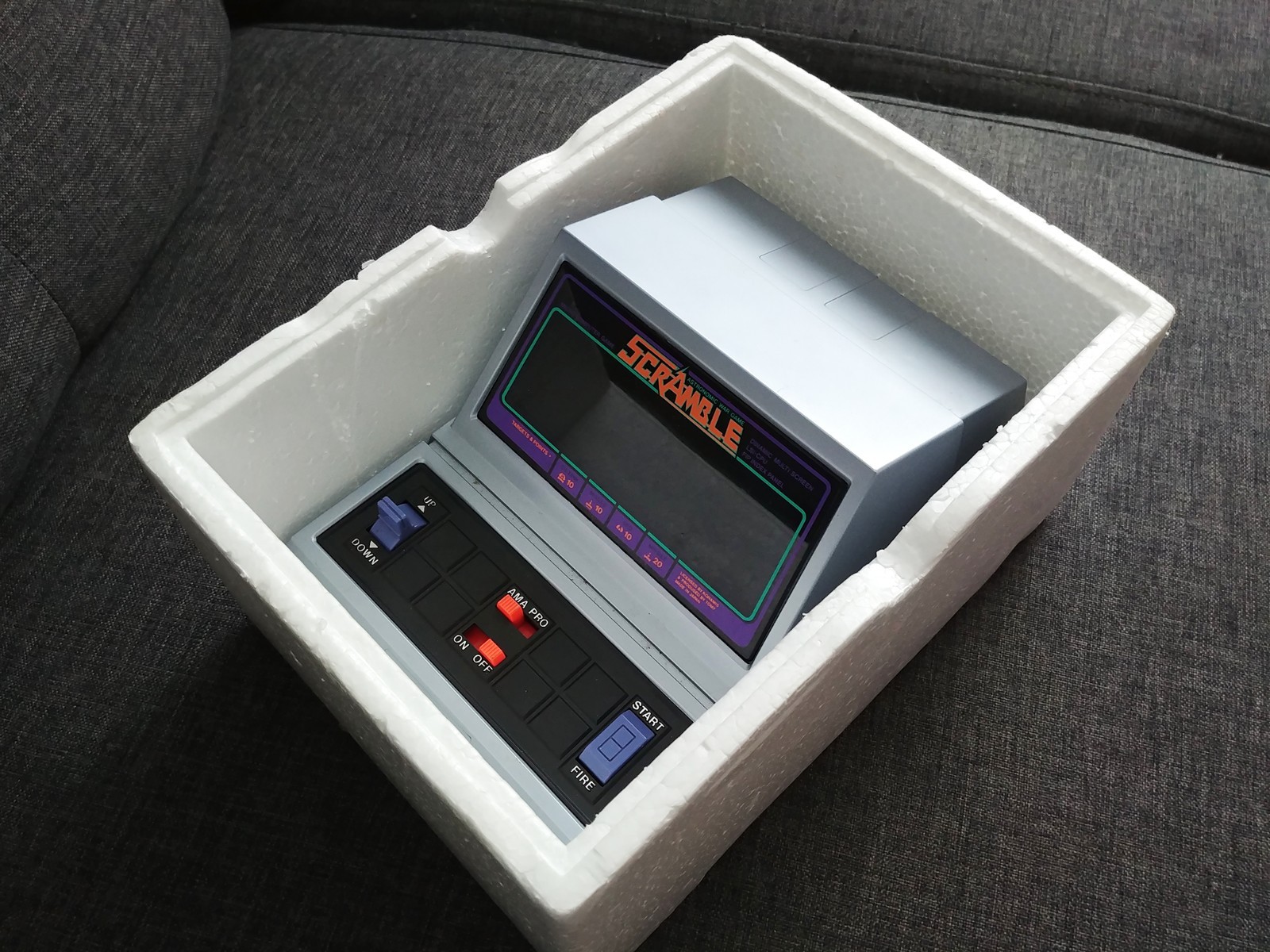 BOXED SCRAMBLE TOMY Tomytronic LSI Tabletop Electronic VFD game & watch 1982