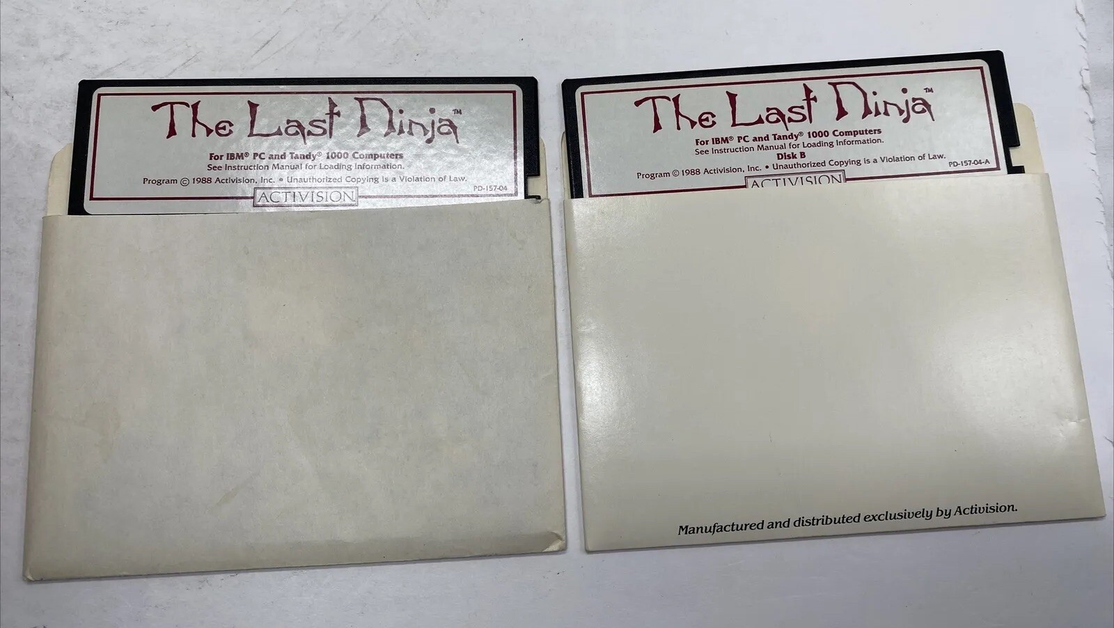 The Last Ninja (PC, USA, 5.25″) Action/Adventure 5 1/4″ DISKS ONLY