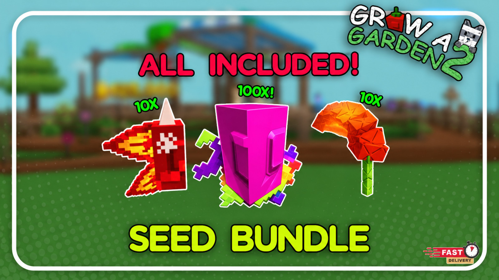 🌱Grow a Garden 2 | 10X Dragon Breath + 100X Rainbow Seeds + 10x Ghost Pepper