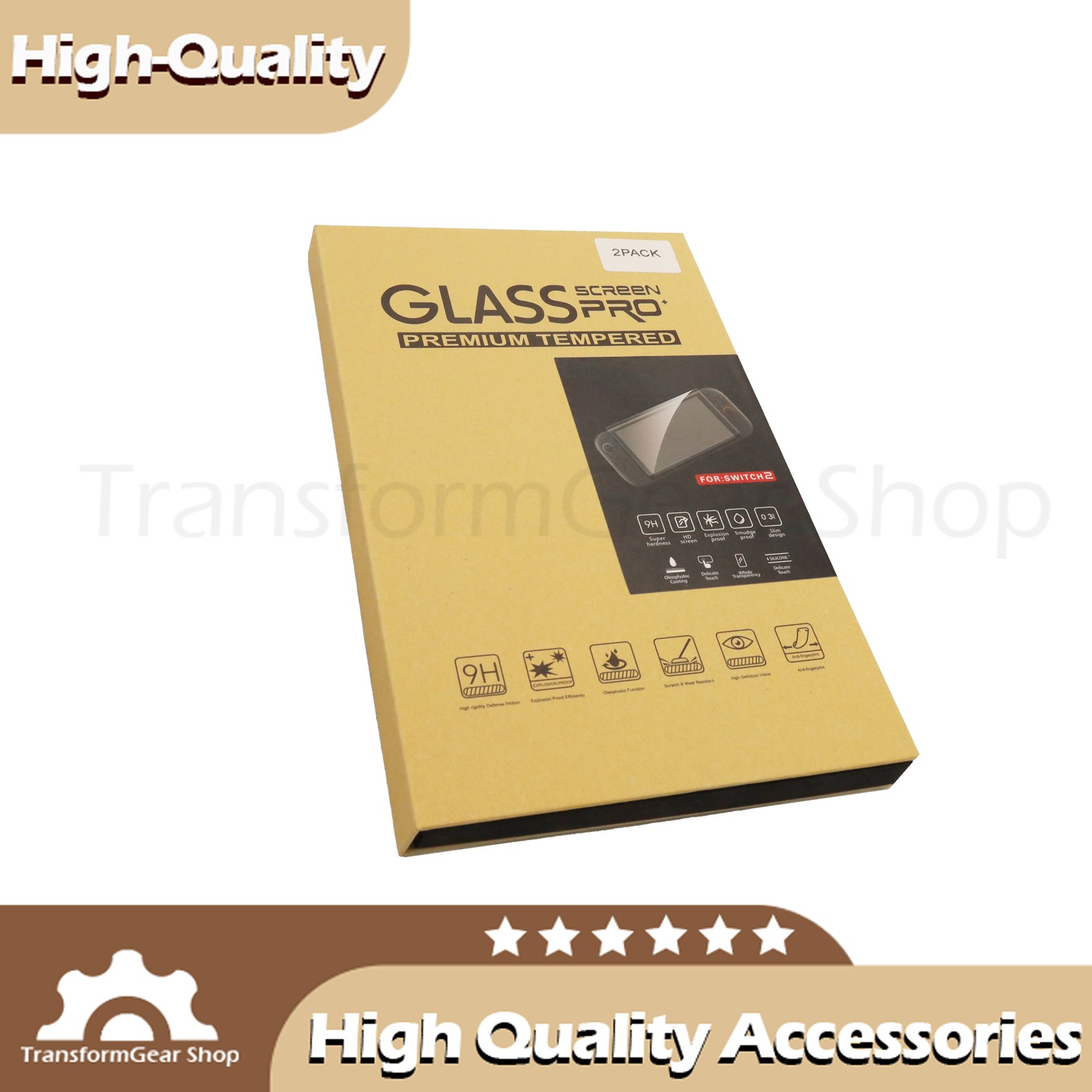 2x For 2025 Nintendo Switch 2 Tempered Glass Clear Film Screen Protector