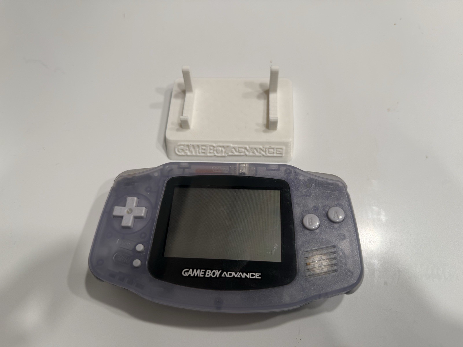 Nintendo Game Boy Advance AGB-001 Glacier Clear Handheld System Great Condition