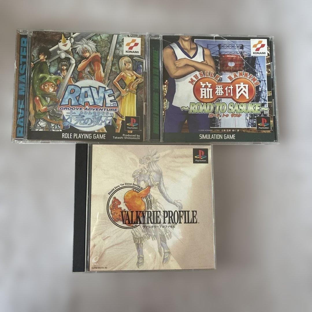 PS software 3-piece set RAVE Muscle Banzuke Valkyrie Profile