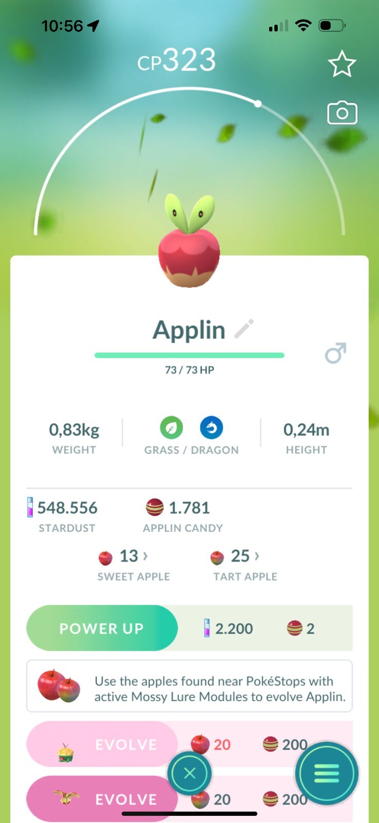 Pokémon Go | Applin, Appletun, Flapple | Trade 20k stardust