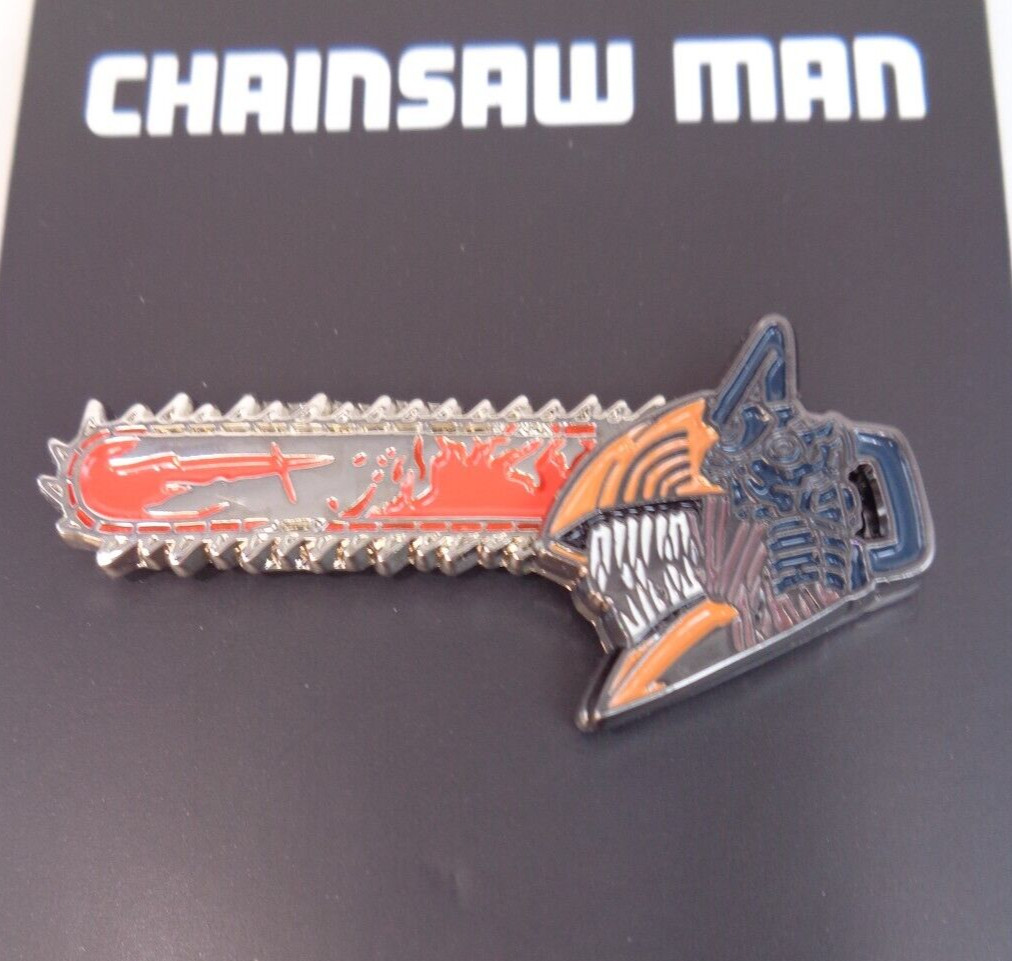 Chainsaw Man Bloody Metal Enamel Pin Strap Keychain Figure Denji Manga Official