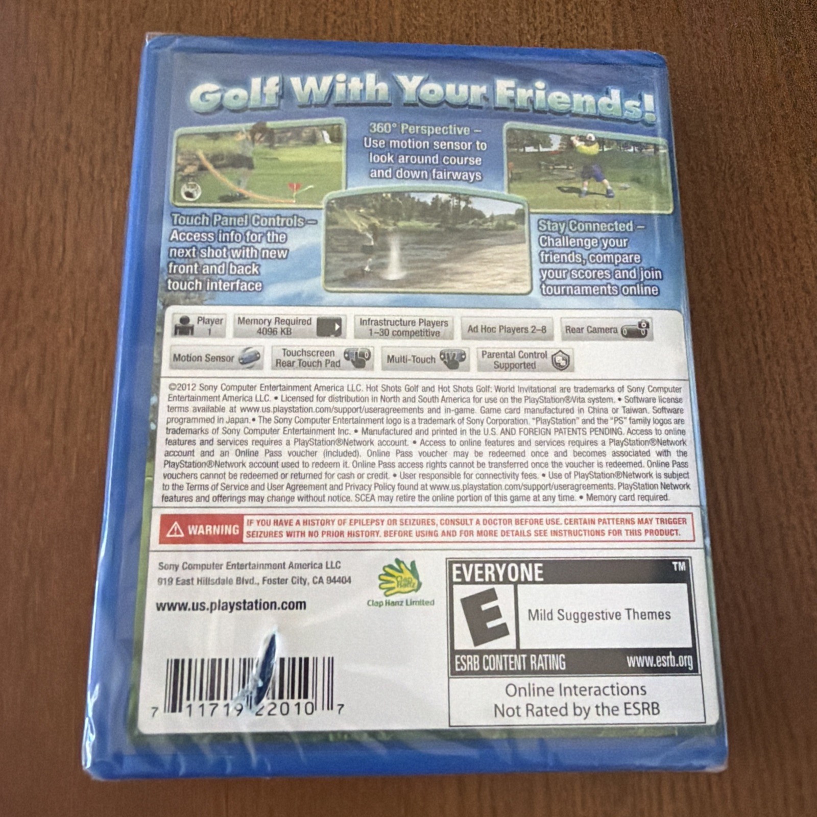 HOT SHOTS GOLF WORLD INVITATIONAL FOR PS VITA FACTORY SEALED (SCRATCHED UPC)