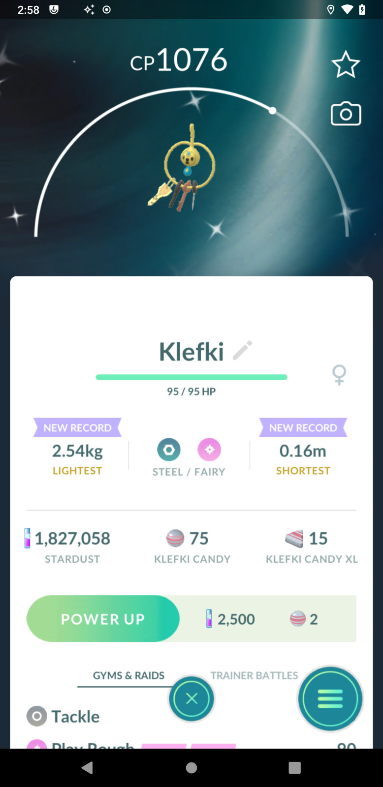 Shiny Klefki – TR-DE 1M stardust or 20k stardust