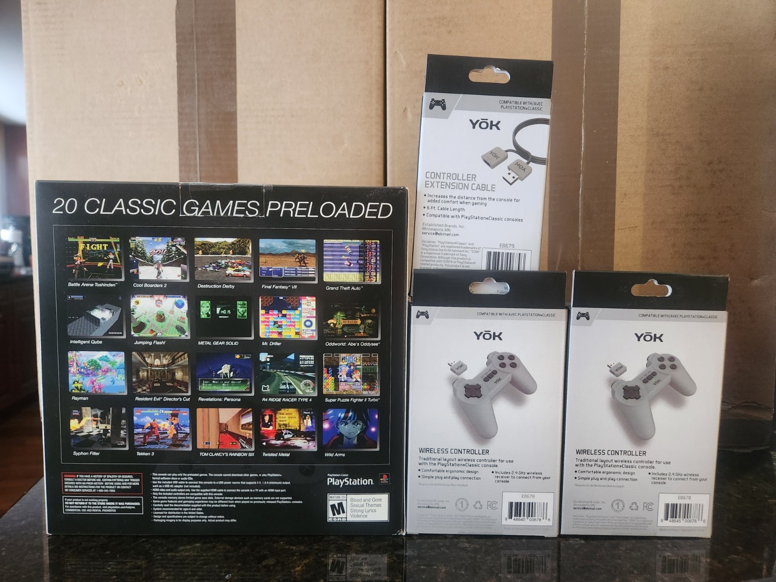 Sealed Sony PlayStation Classic – 2 Wireless Yok Controllers & Yok Wire Extender