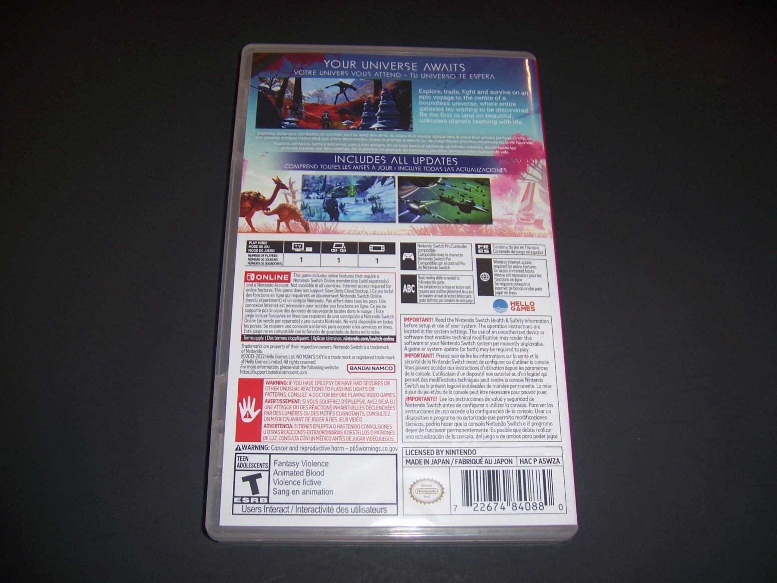 Authentic Replacement Case ONLY – NO MAN’S SKY – Nintendo Switch Box