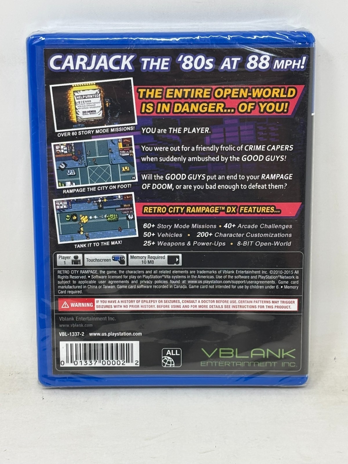 Sony PlayStation Vita – Retro City Rampage DX – Brand New / Factory Sealed