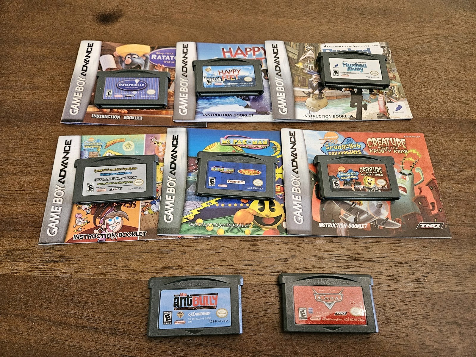 Nintendo DS Lite Crimson Console Bundle Charger & (8) GBA Games *Tested Pls Read