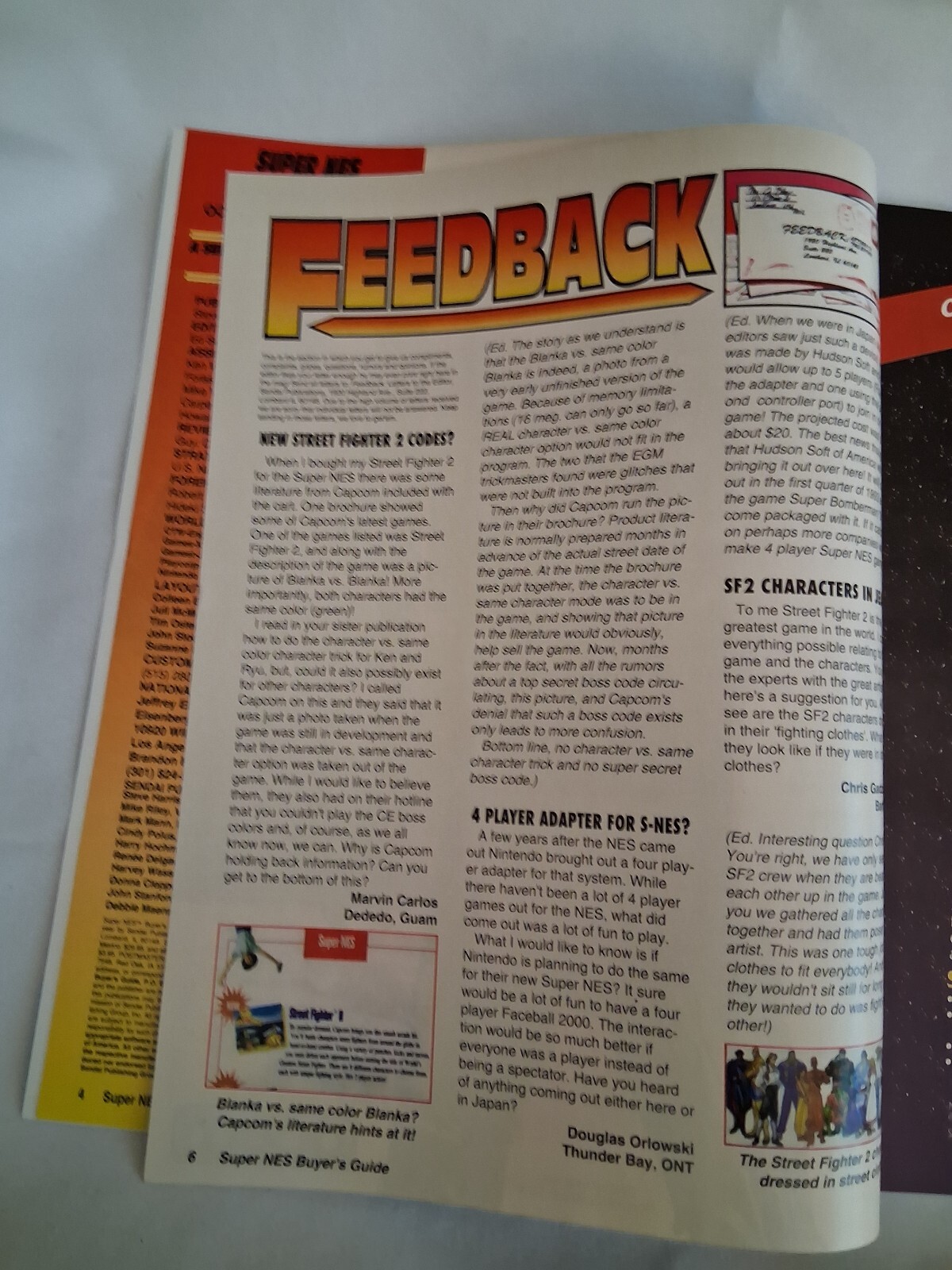 Super NES (Nintendo) Buyer’s Guide Video Games Nov92 Magazine Street Fighter II