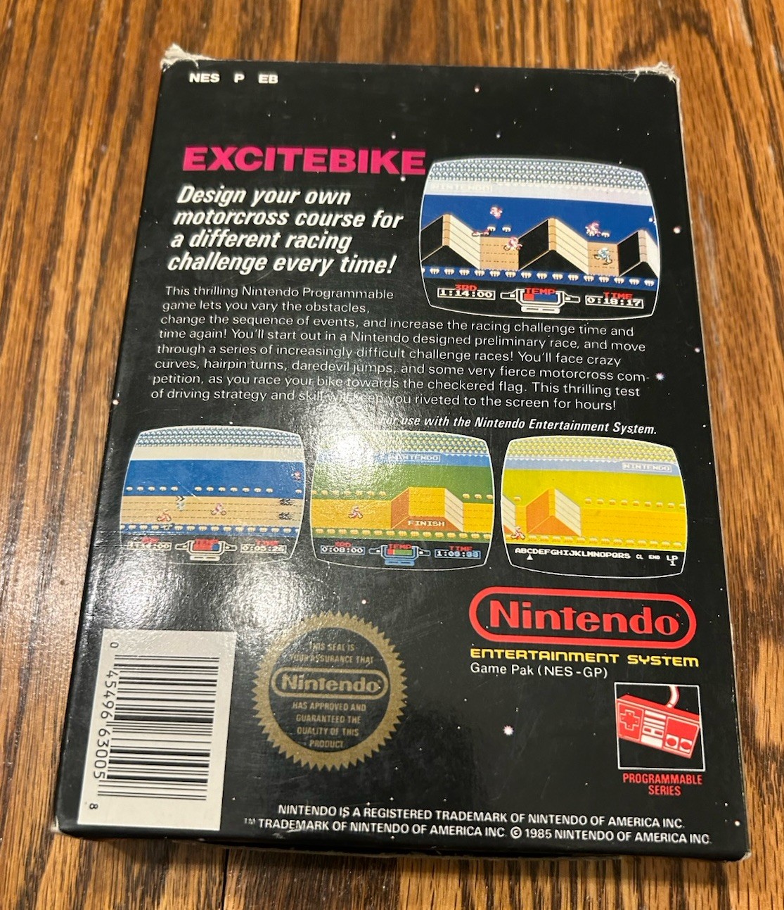 Excitebike (Nintendo NES, 1985) CIB Complete with Box W/ Protector