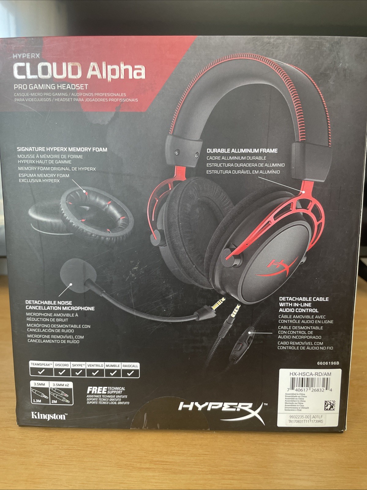 Hyper x Cloud Alpha Wired Over-Ear Gaming Headset Black/Red
