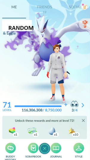 Pokémon Acc Go Lv71⭐️Random⭐️8M-15M Stardust⭐️100-250 Shiny⭐️100- 200+Legendary