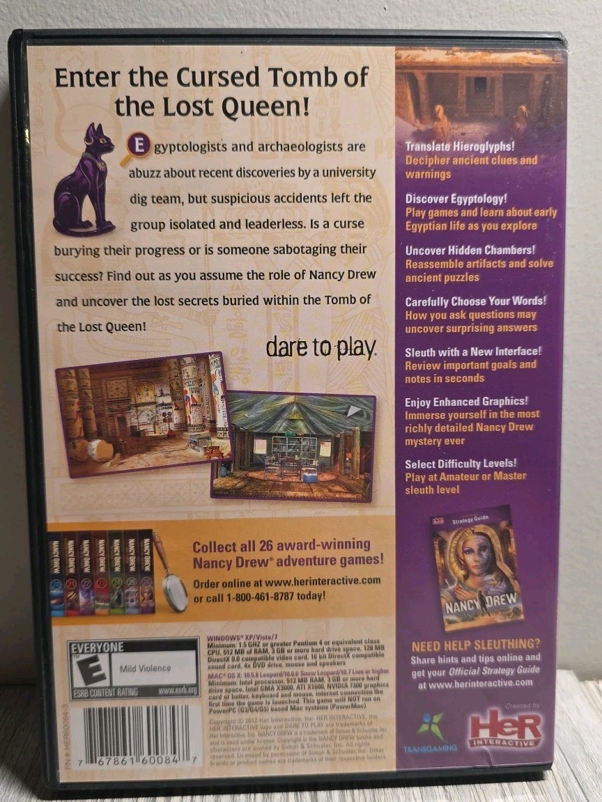 Nancy Drew Tomb of the Lost Queen #26 PC Game Her Interactive Mystery Adventure