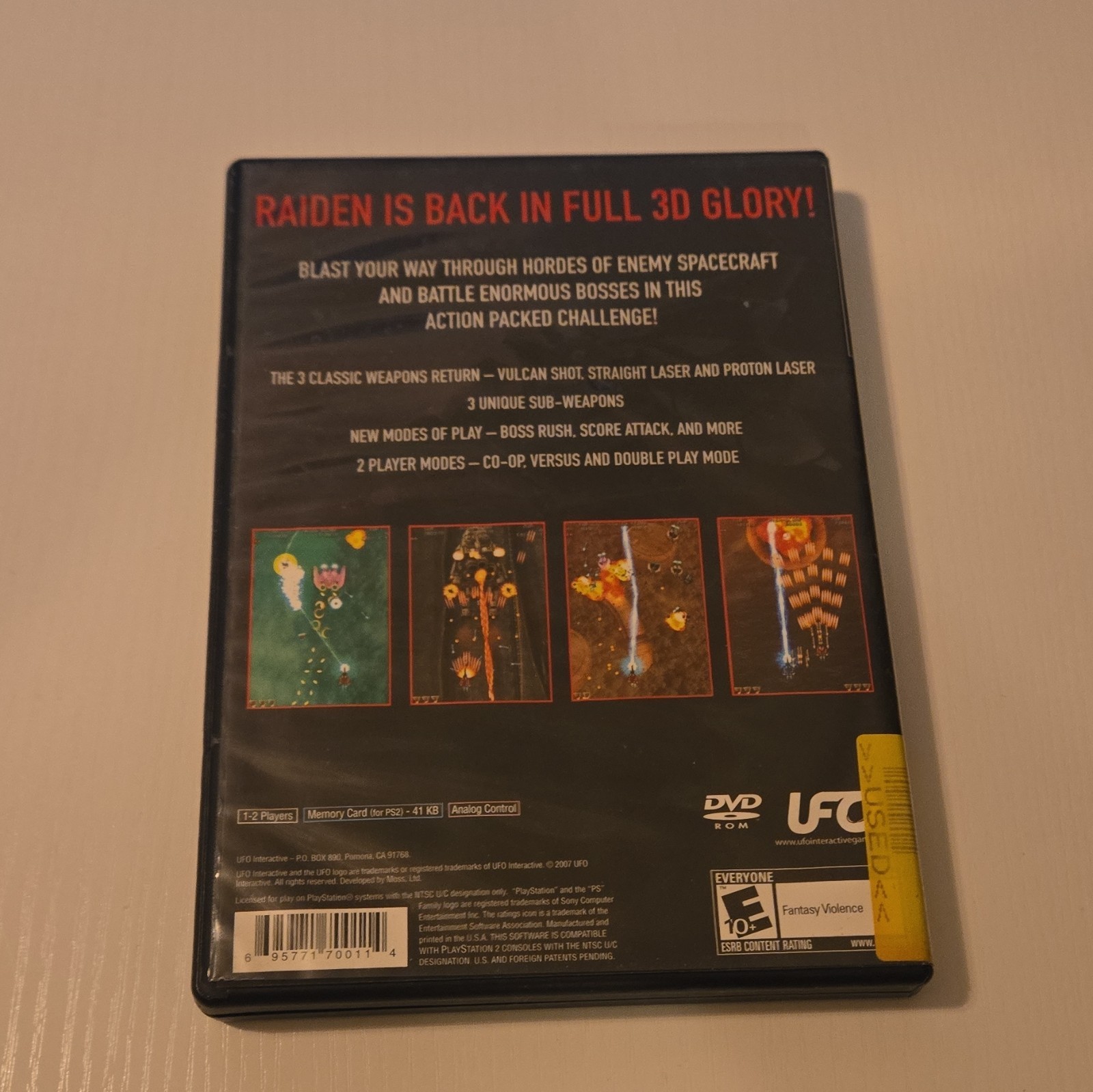 UFO Interactive Raiden III Sony PlayStation 2 PS2 Manual Shooter NTSC-U/C E10+