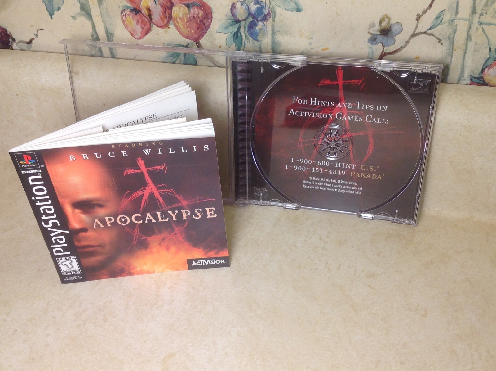 Sony Playstation 1 APOCALYPSE Video Game Manual & Reg. Card MINTY Disk