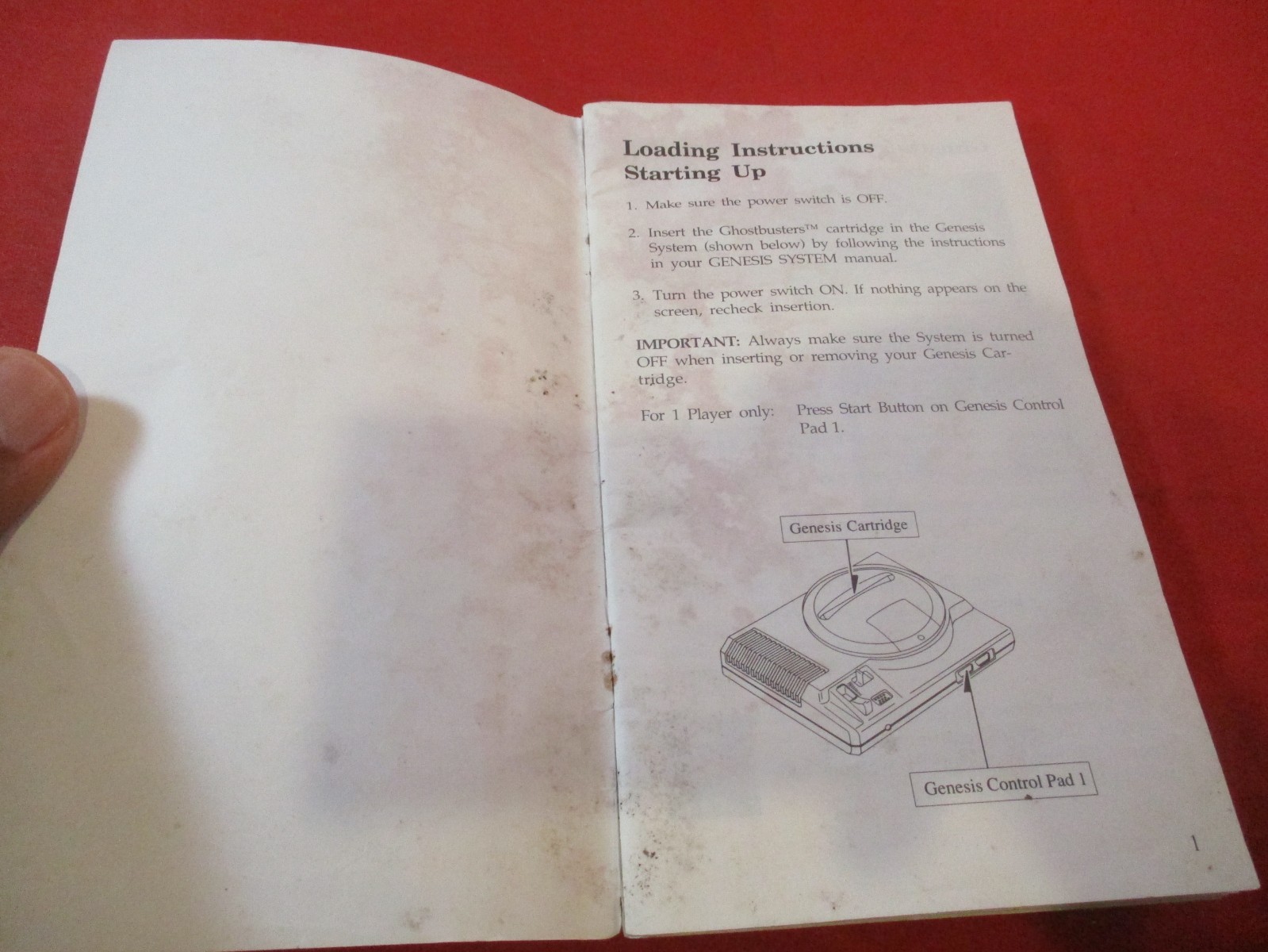 Ghostbusters Sega Genesis Instruction Manual Booklet ONLY *flawed*