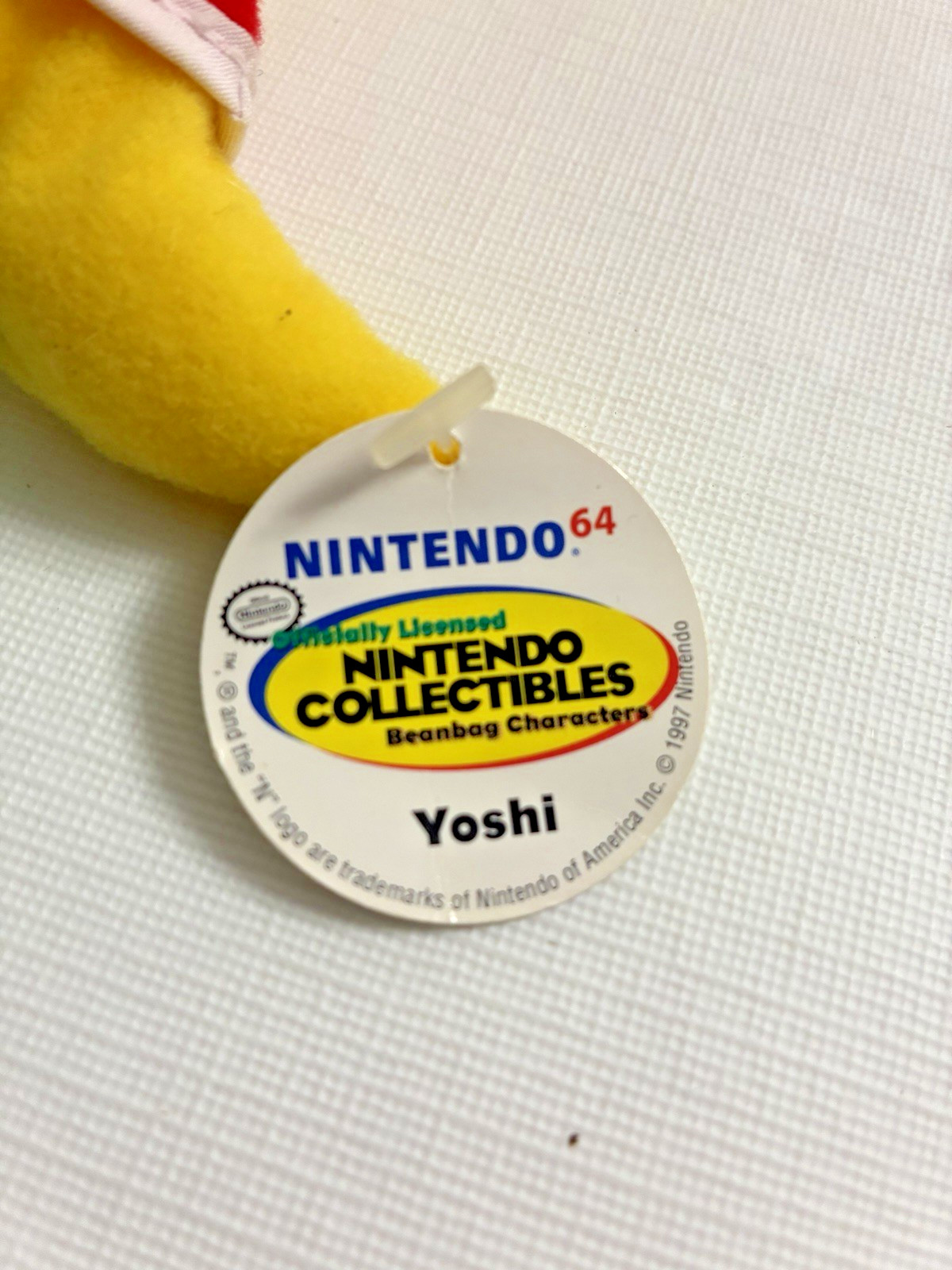 Nintendo 64 Collectibles – Yellow YOSHI – Mario Bros BD&A Beanbag – Rare Vintage