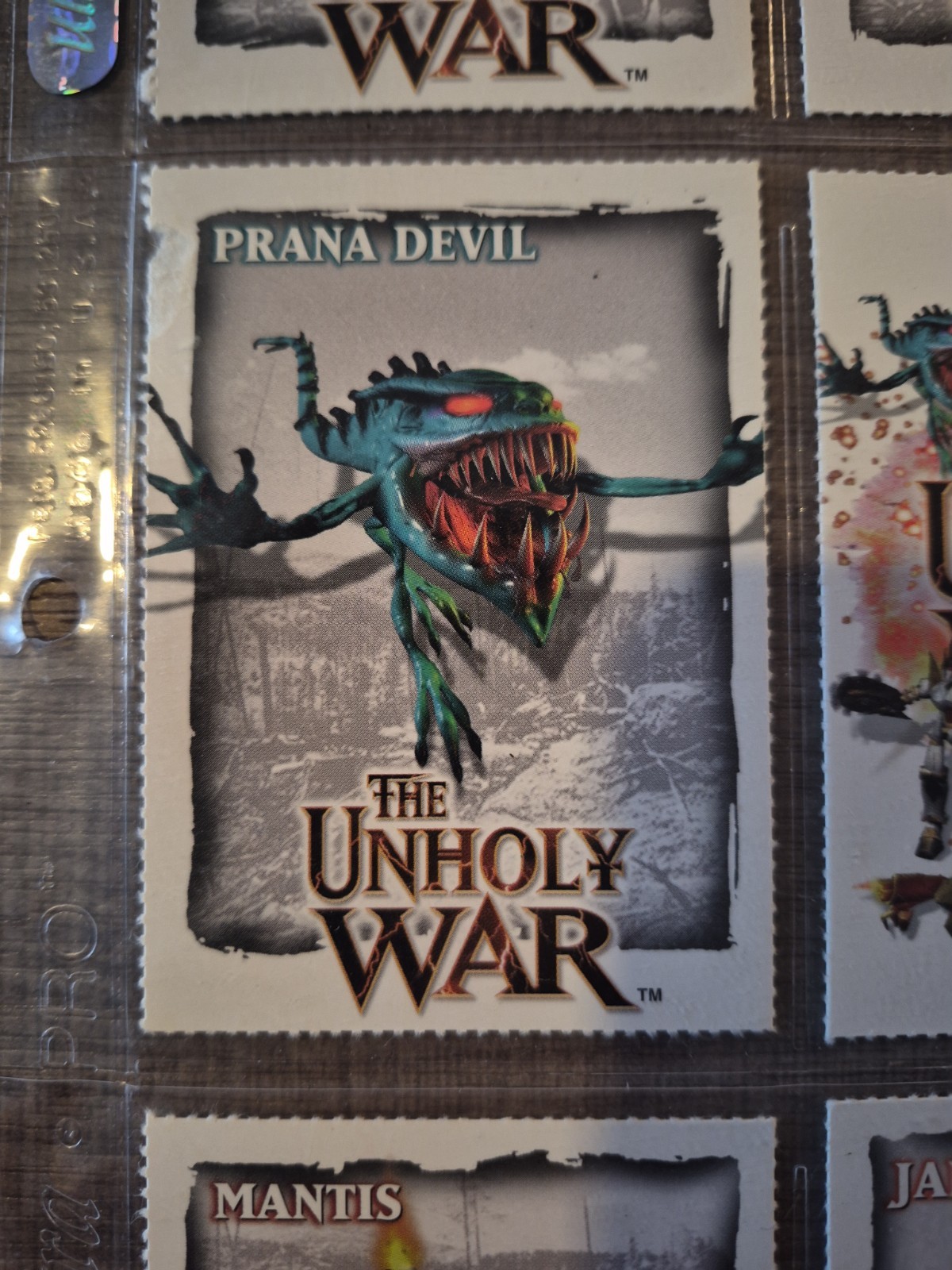 Vintage The Unholy War PlayStation 1 One character card sheet Crystal Dynamics