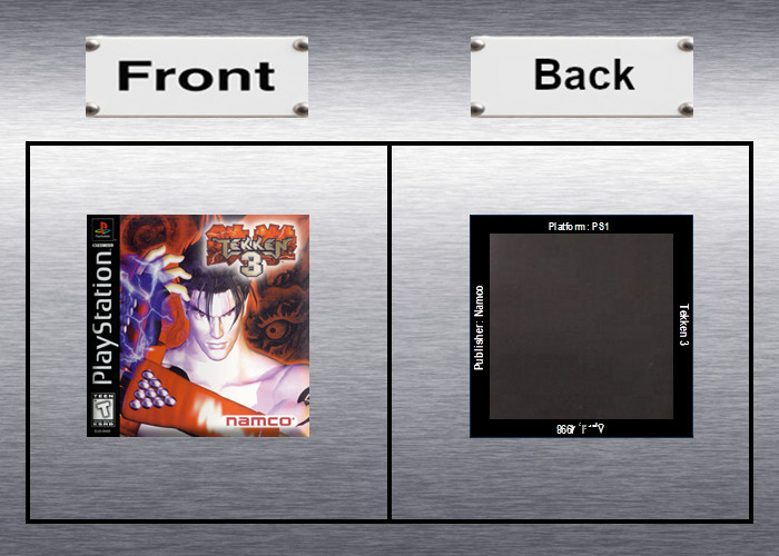 Tekken 1, 2, 3 Video Game Box Art *PS1* High Quality Magnet / Set