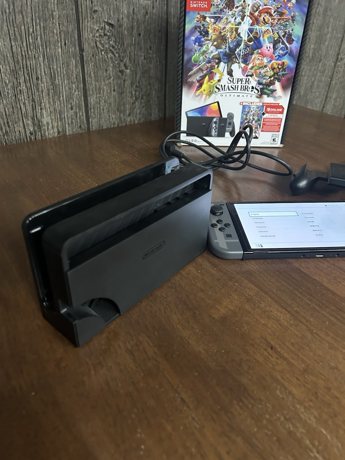 Nintendo Switch (OLED Model) Super Smash Bros. Bundle 64GB Console – Gray Box
