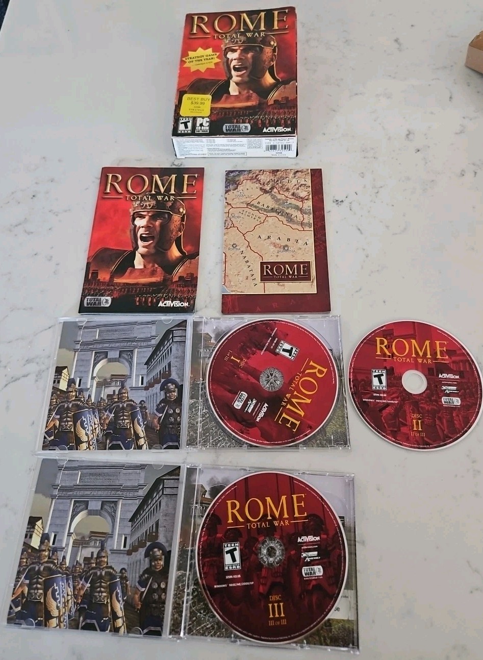 Rome: Total War & Barbarian Invasion Manual And Map included.