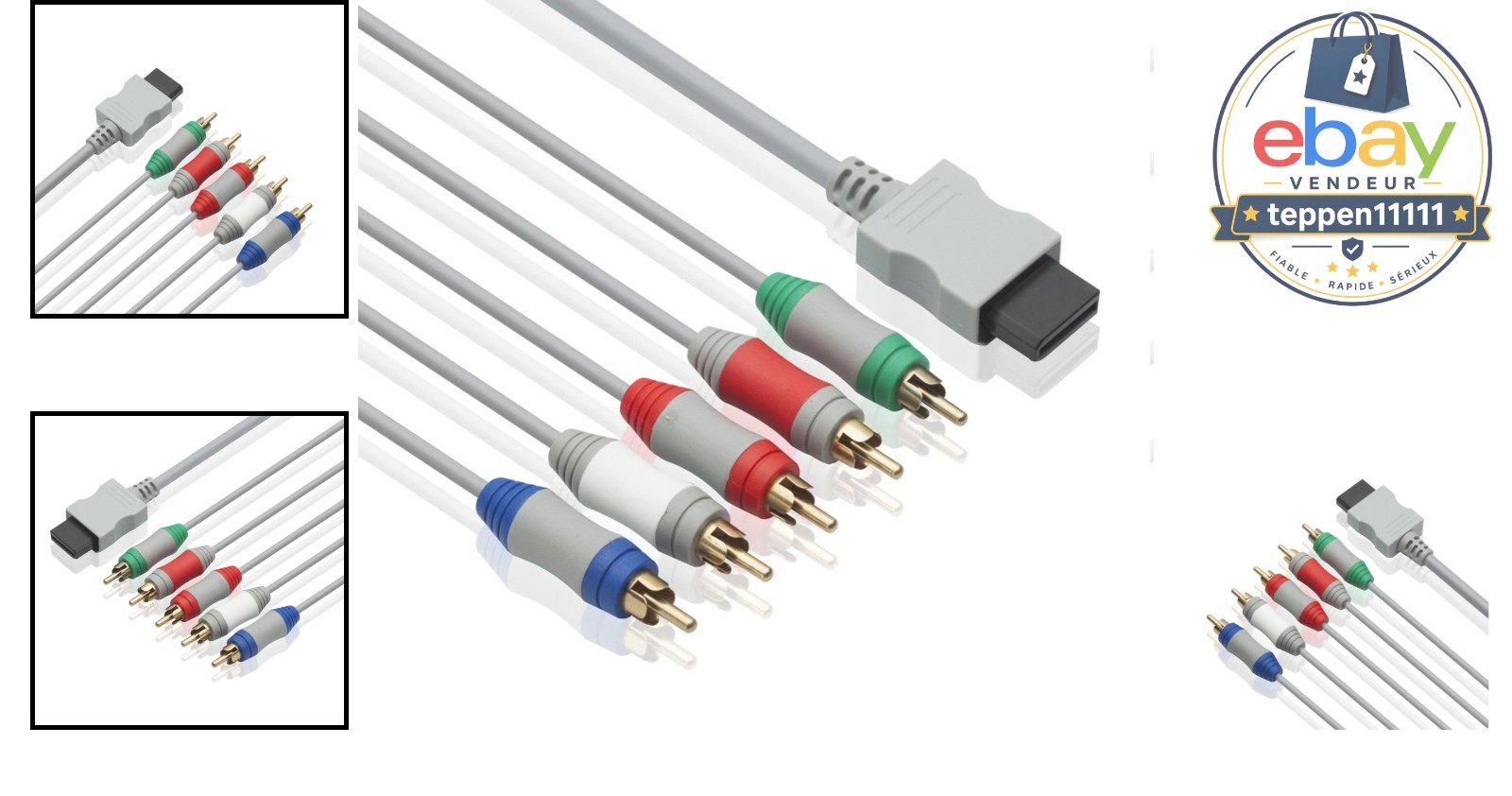 6 Feet Wii Component AV Cable for HDTV/EDTV 5 RCA Video & Audio